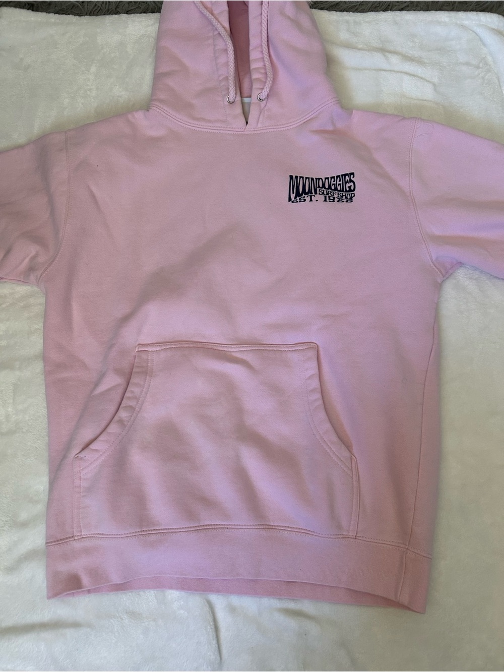 Light Pink Hoodie Sweatshirt with Chest Logo